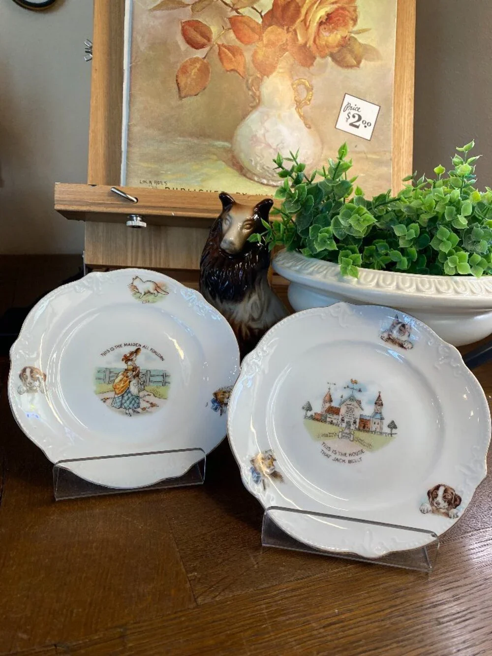 2 Antique Nursey Rhyme Plates 